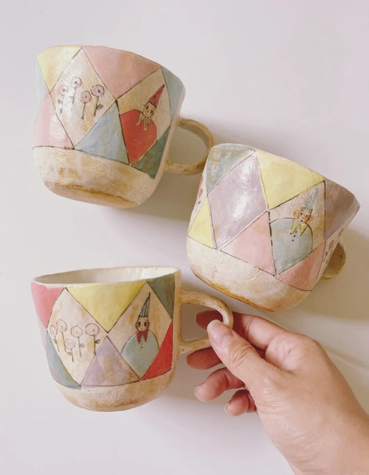 Handmade beautiful ceramic mug with high aesthetic value（3 pieces）